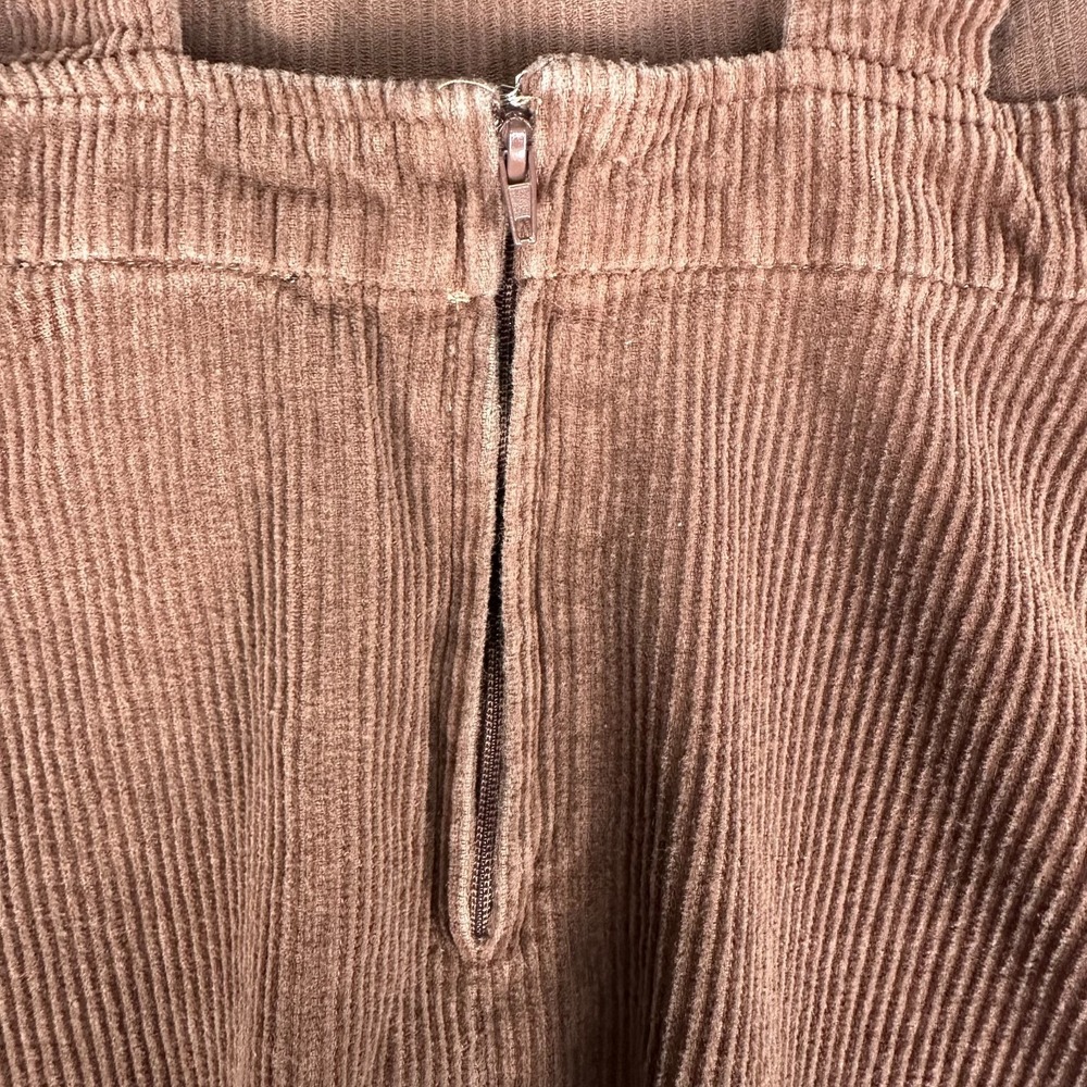Hot Topic Brown Corduroy Bear Pinafore Overall Dress Skater Skirt Womens Large - Picture 7 of 12